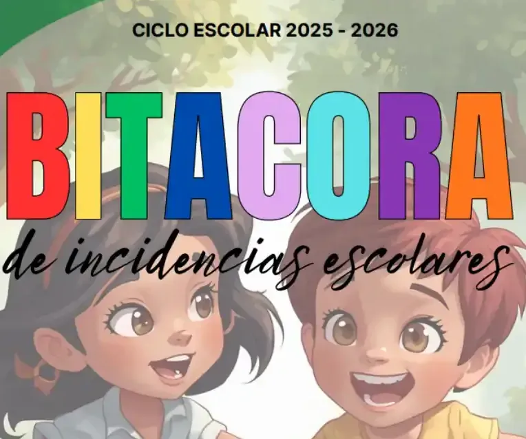 Portada de bitácora de incidencias escolares